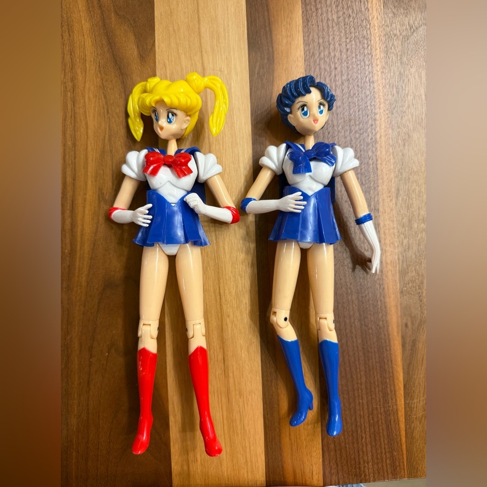 Sailor Moon Action Figures Set - Sailor Moon and Sailor Mercury Vintage AS-IS